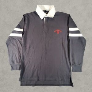 NWT Polo Ralph Lauren Rugby Shirt Mens Large Black Y2K 2000s Ls Striped Hip Hop